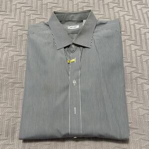 Ascot Chang blue striped button down size L